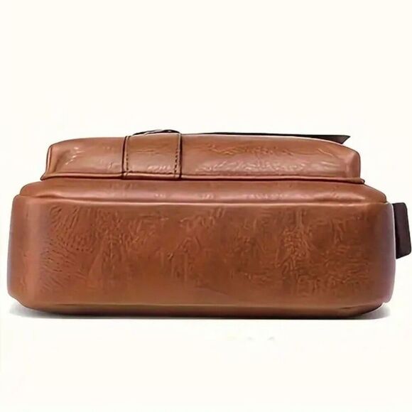 Weixier Vintage-Styled Camel Brown Multi-Pocket Messenger Bag, NWT - Picture 4 of 13